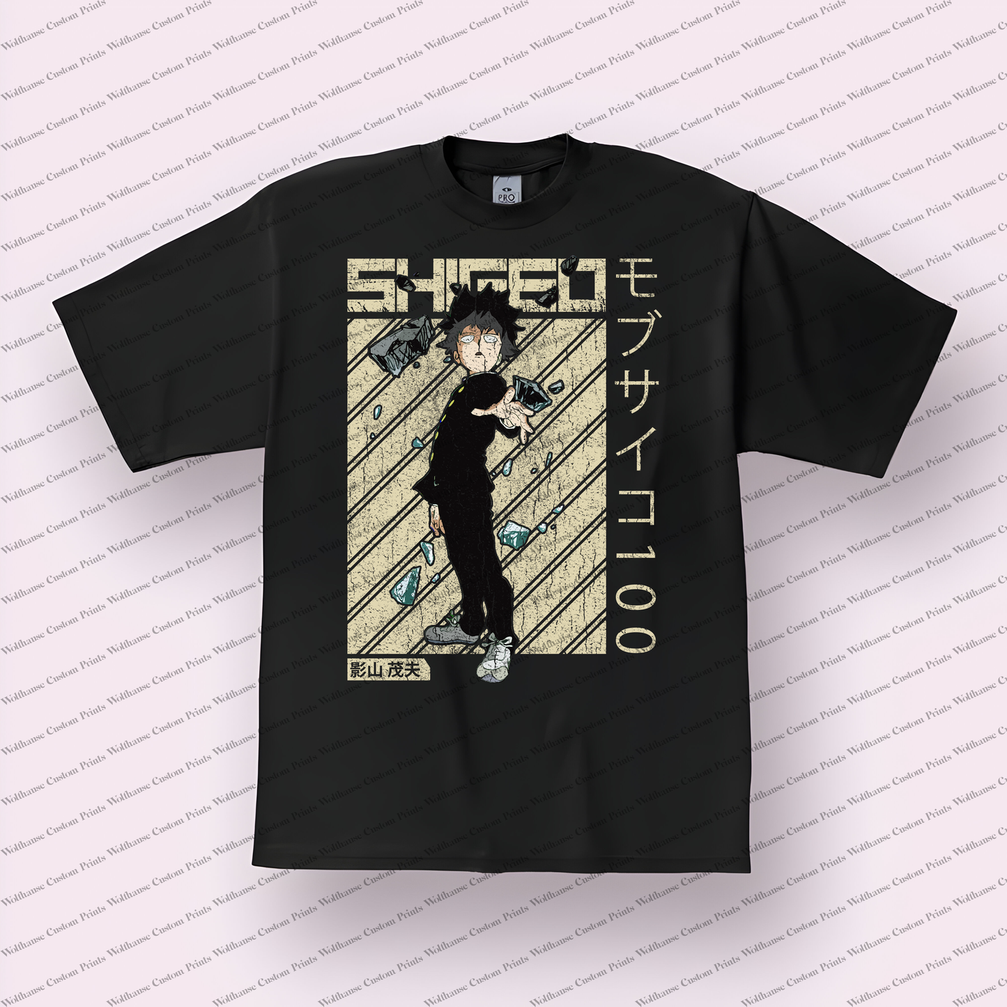 Mob Psycho Distressed Design Graphic Tee