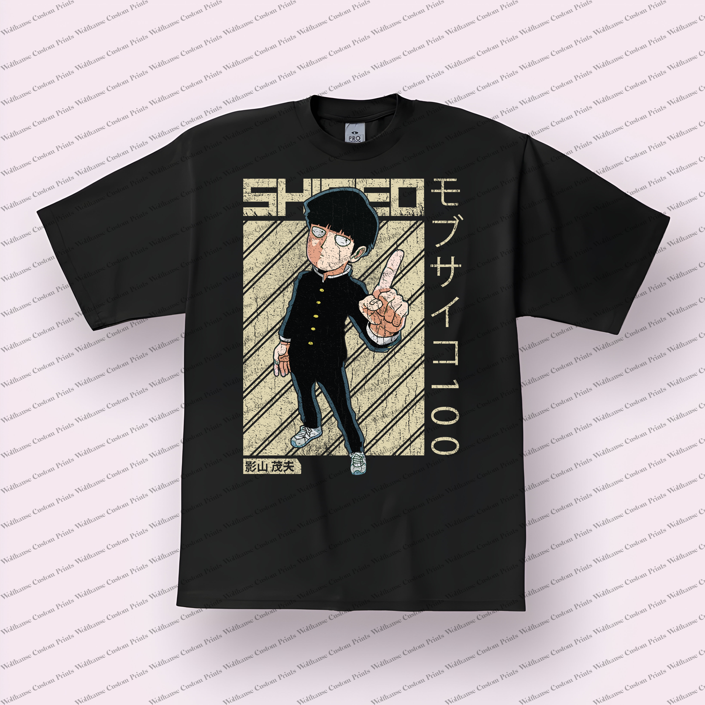 Mob Psycho Distressed Design Graphic Tee