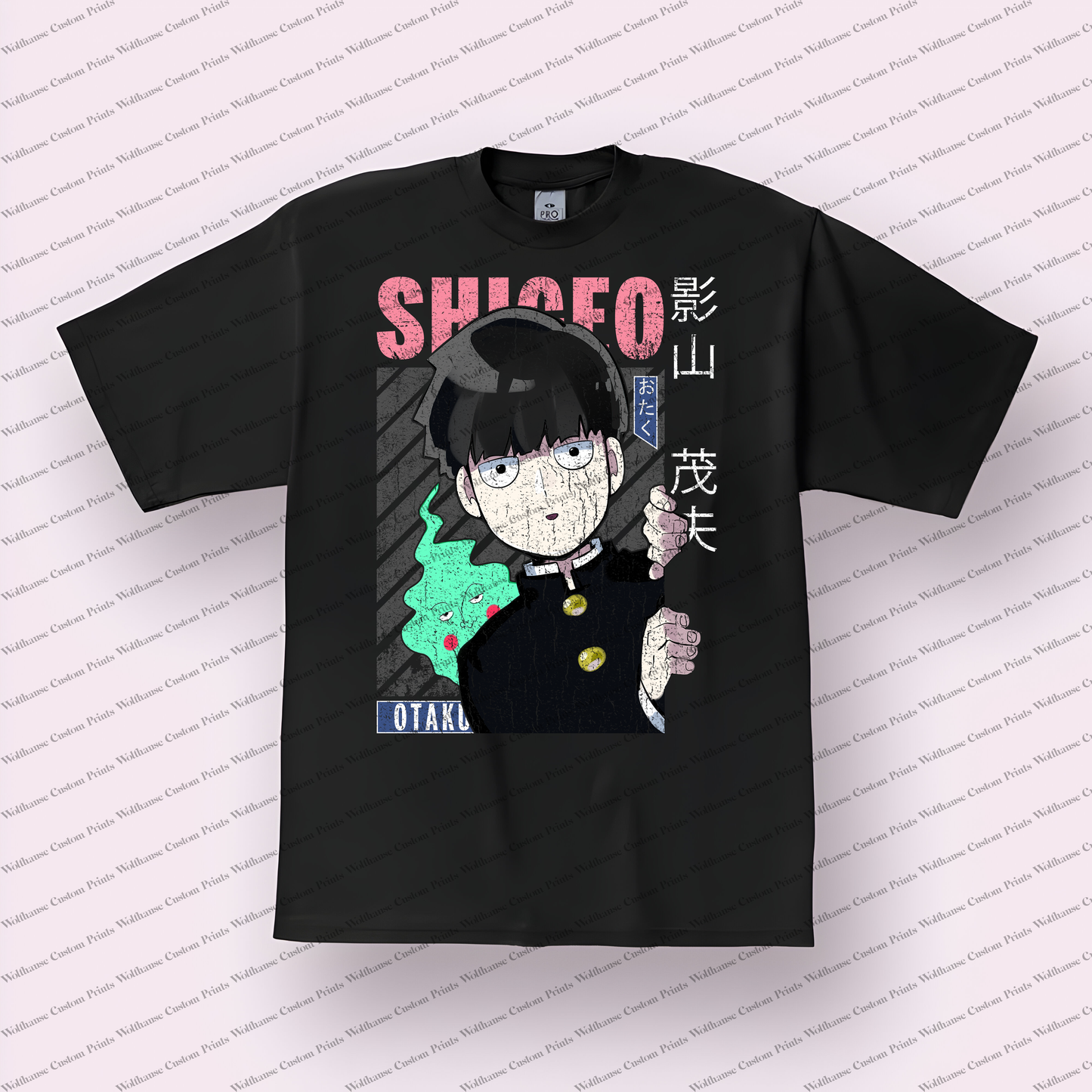Mob Psycho Distressed Design Graphic Tee
