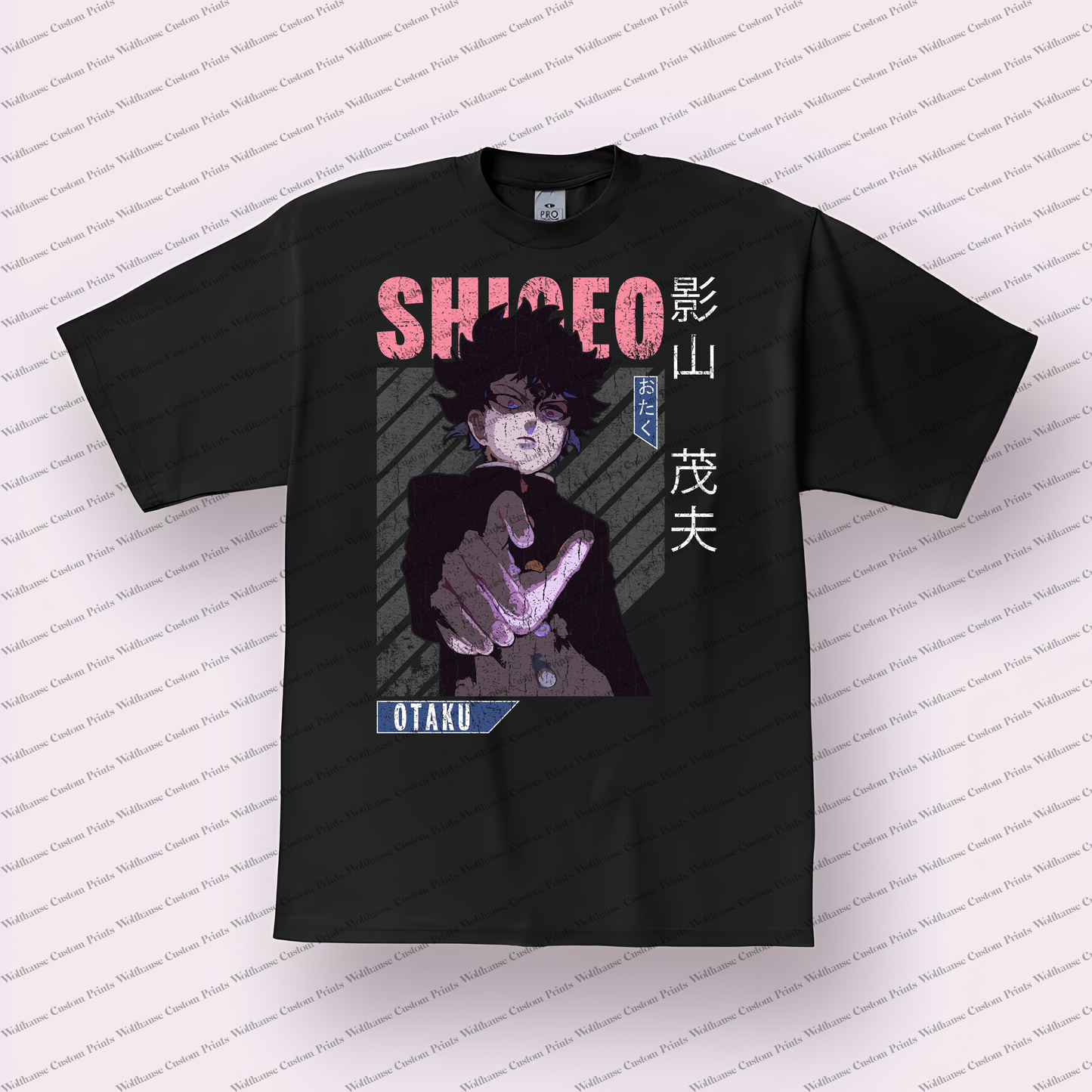 Mob Psycho Distressed Design Graphic Tee