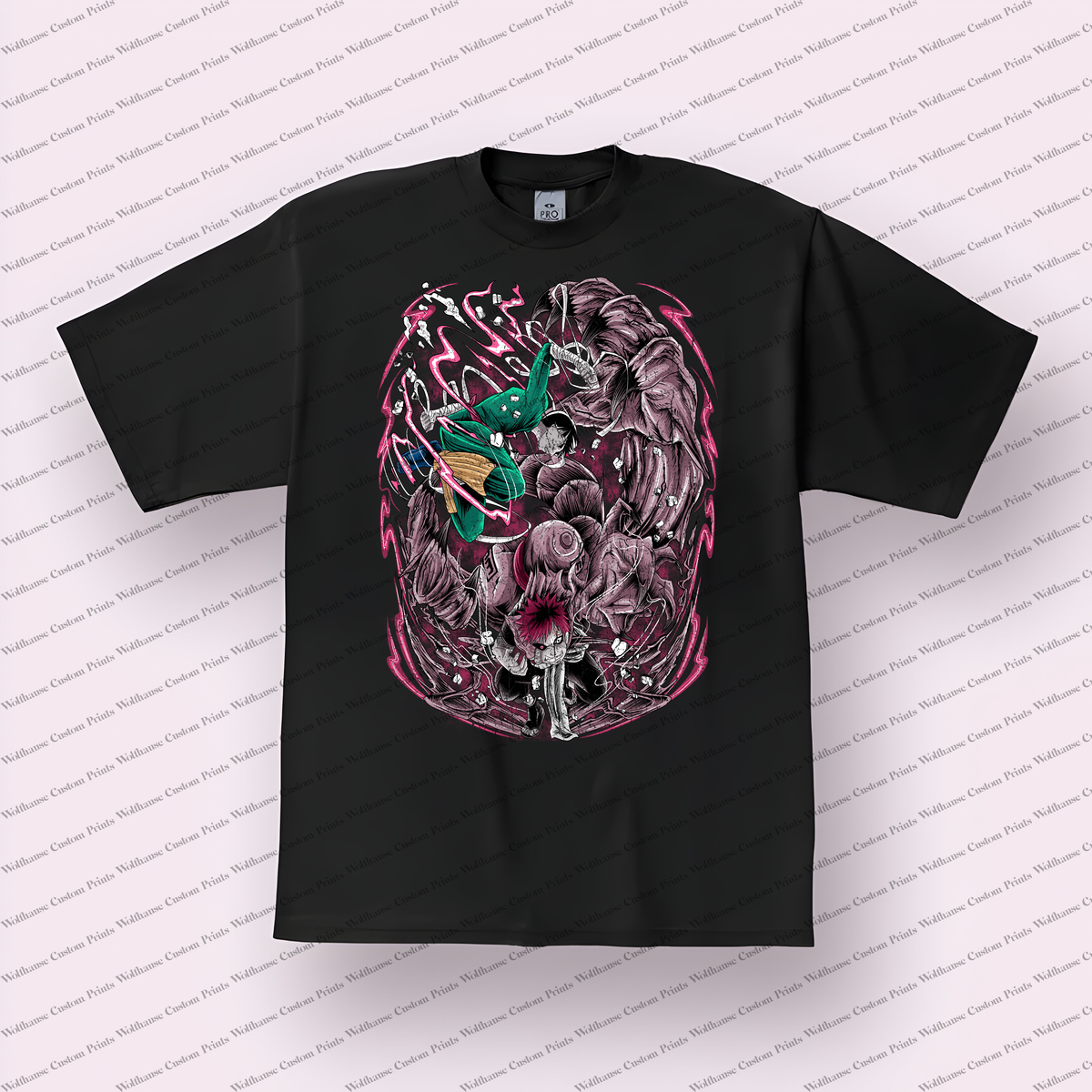 Abstract Ninja Creature Distressed Anime Graphic T-Shirt