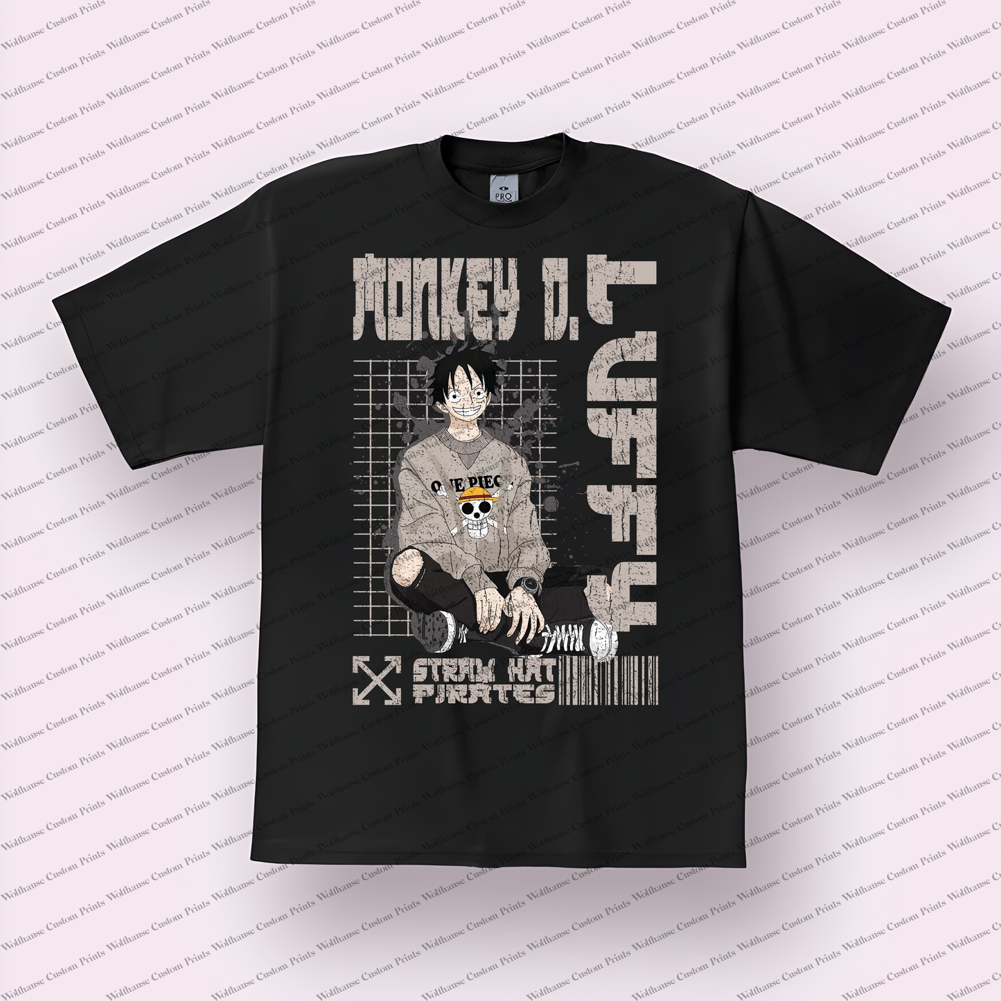 One Piece Distressed Design Graphic Tee
