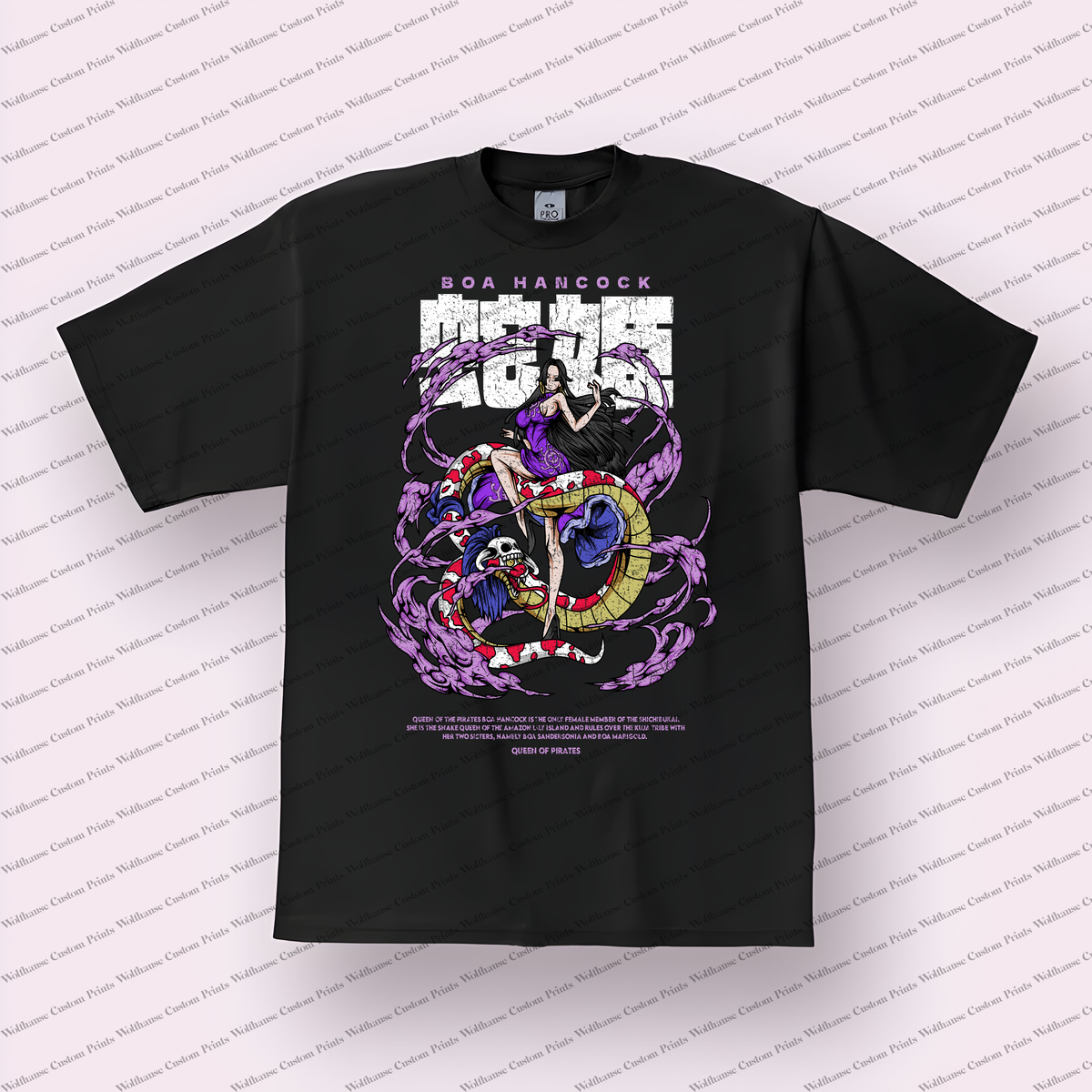 Boa Hancock Snake Queen Purple Ornate Distressed Anime Graphic T-Shirt
