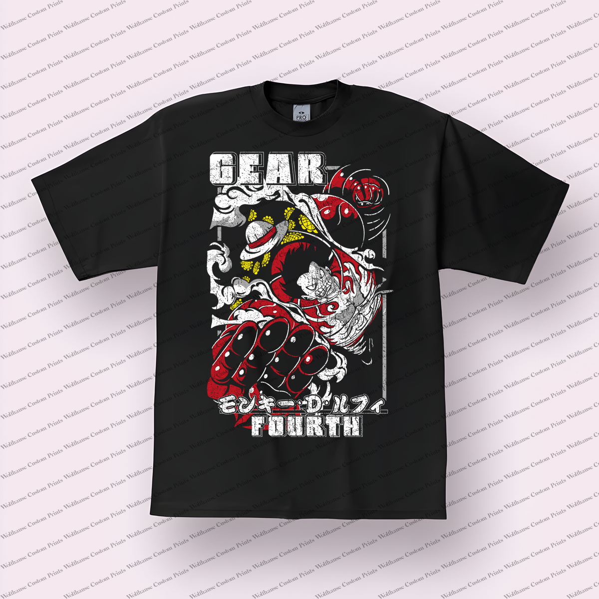 Luffy Gear Fourth Boundman Distressed Anime Graphic T-Shirt