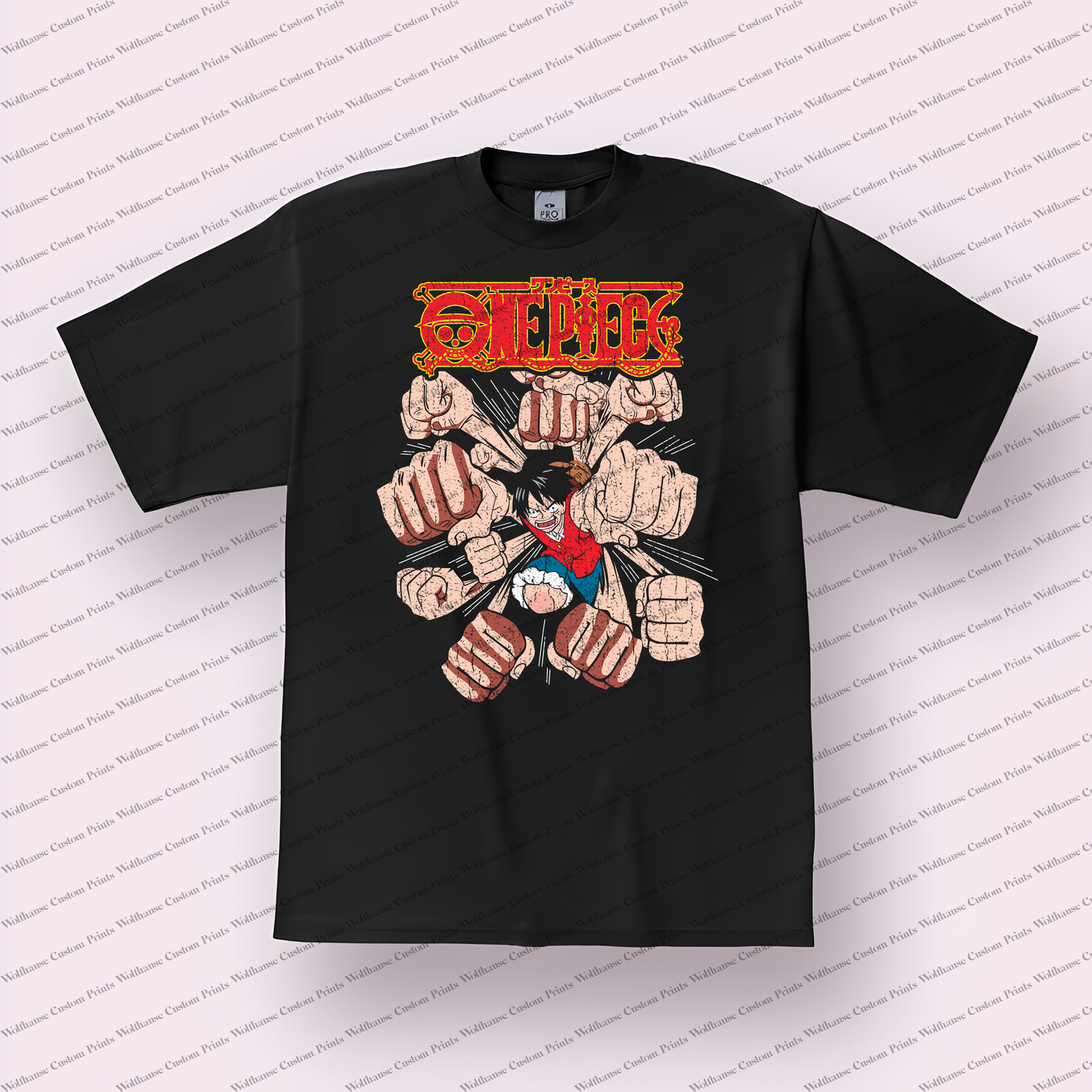 One Piece Distressed Design Graphic Tee