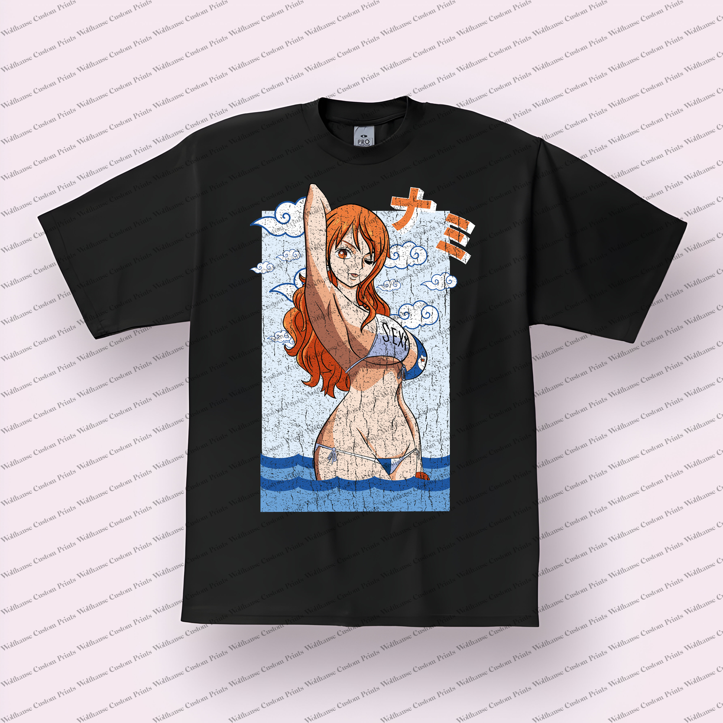 One Piece Distressed Design Graphic Tee