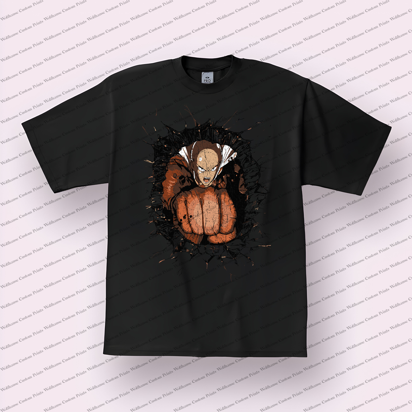 One Punch Man Distressed Design Graphic Tee