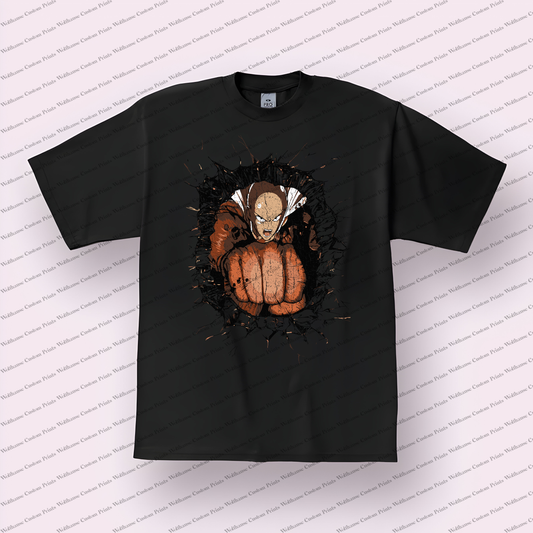 One Punch Man Distressed Design Graphic Tee