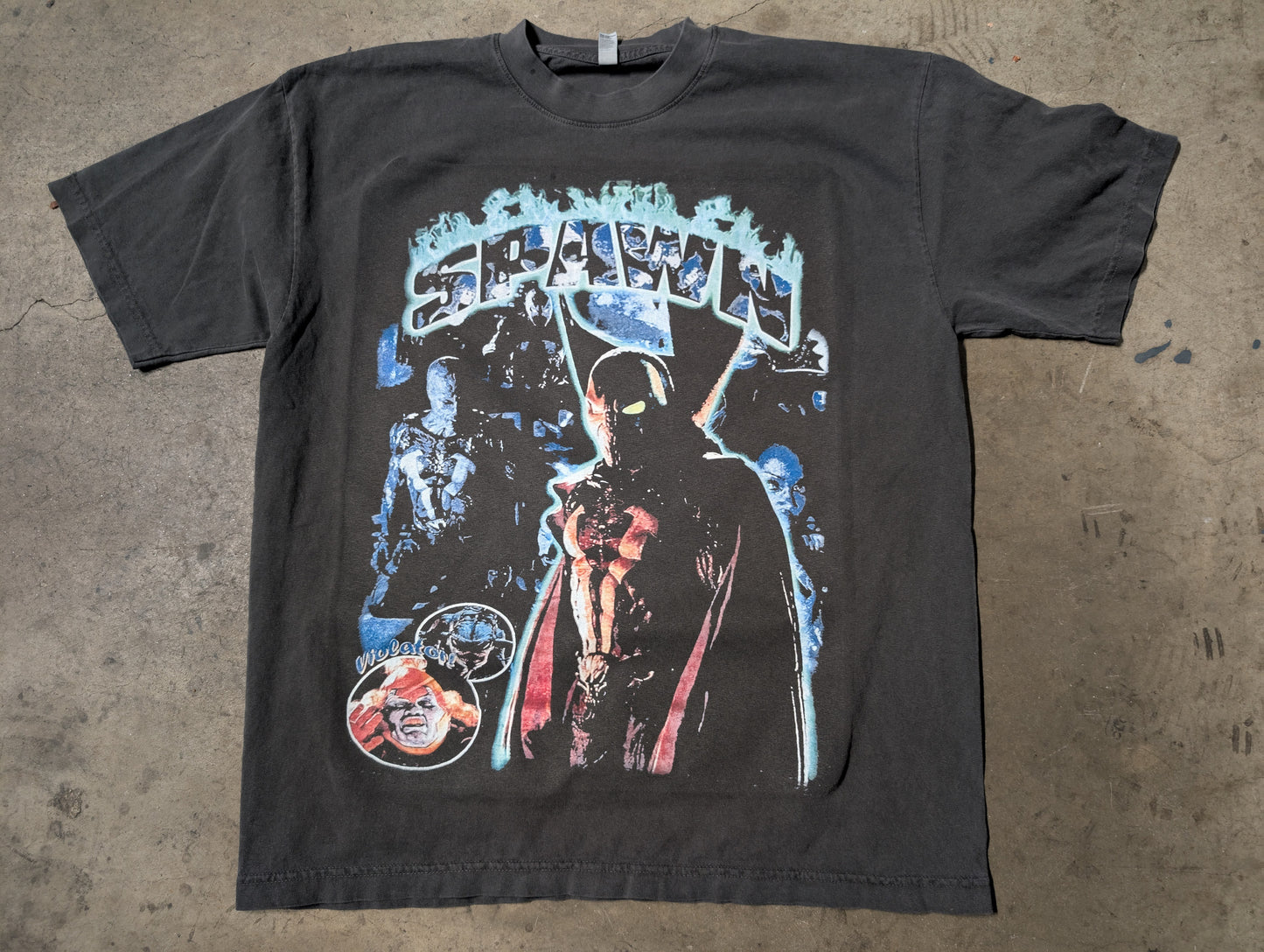 Spawn Vintage 1997 Movie Reprint Bootleg Tee Vintage Black