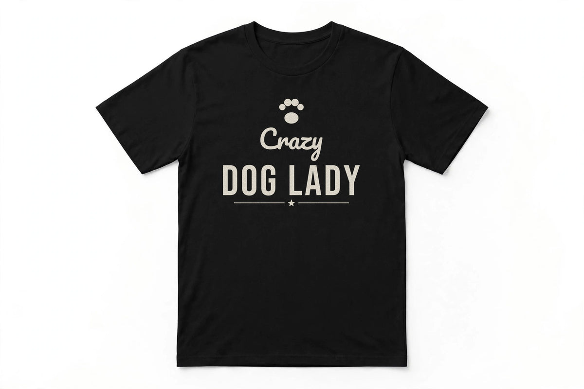 Crazy Dog Lady Distressed Funny Graphic T-Shirt