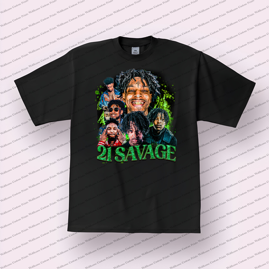 21 Savage Distressed Graphic Tee