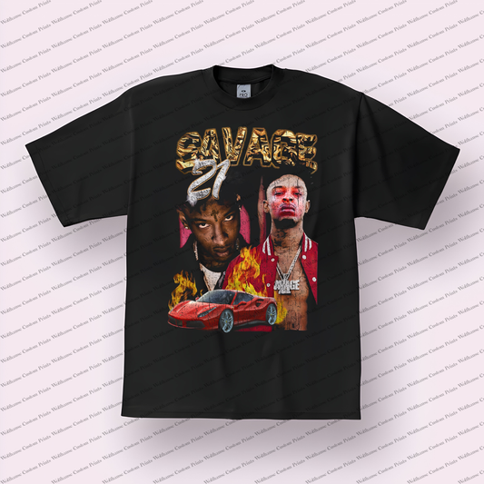21 Savage Distressed Graphic Tee