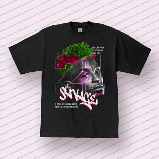 21 Savage Distressed Graphic Tee