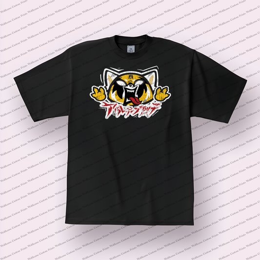 Retsuko Rage Scream Metal Face Distressed Anime Graphic T-Shirt