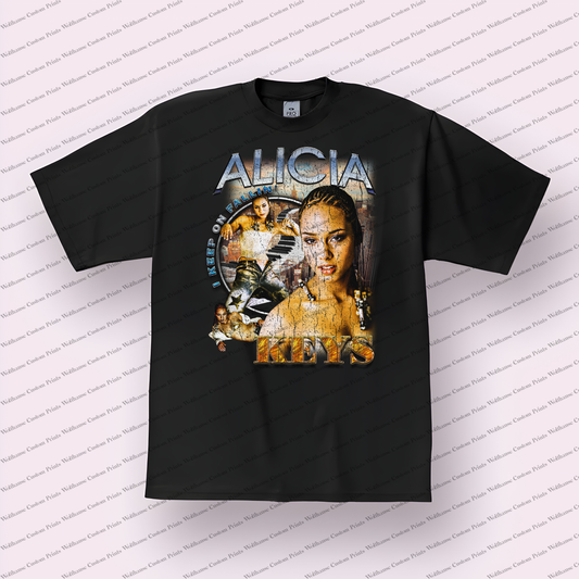 Alicia Keys Distressed Graphic Tee