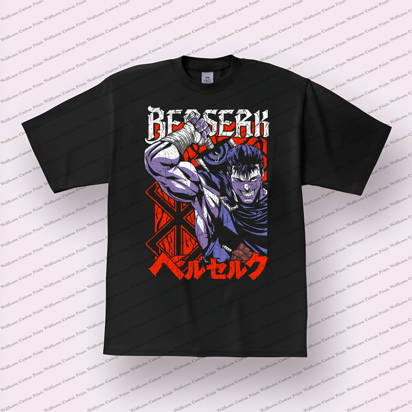 Berserk Anime Distressed Design Graphic Tee