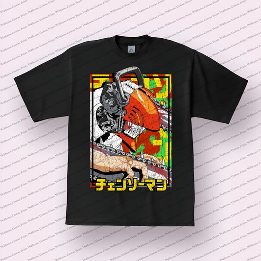 Chainsaw Man Distressed Design Graphic Tee