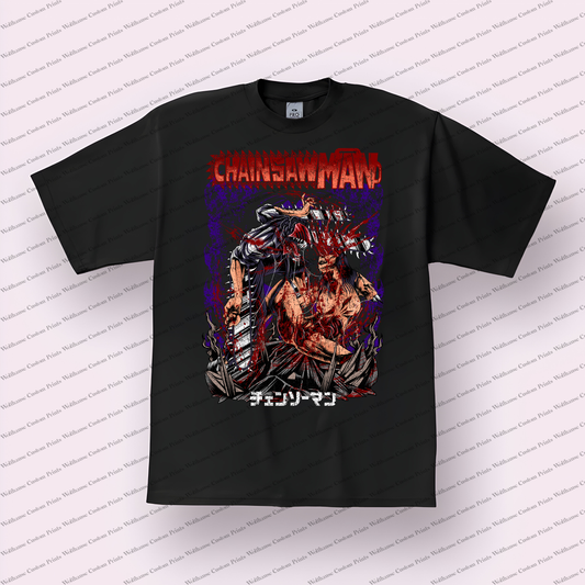 Chainsaw Man Distressed Design Graphic Tee