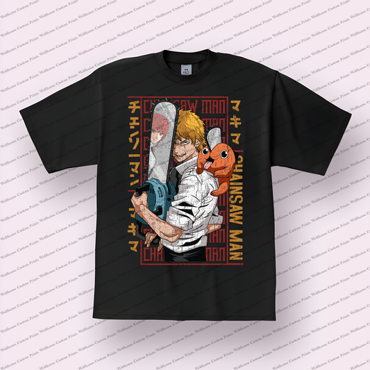 Chainsaw Man Distressed Design Graphic Tee