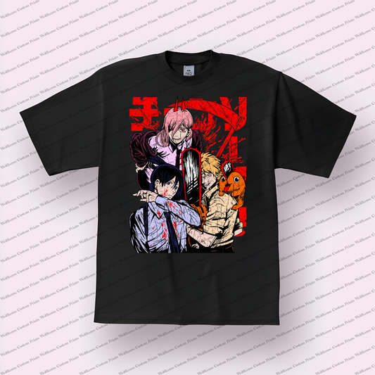 Chainsaw Man Distressed Design Graphic Tee