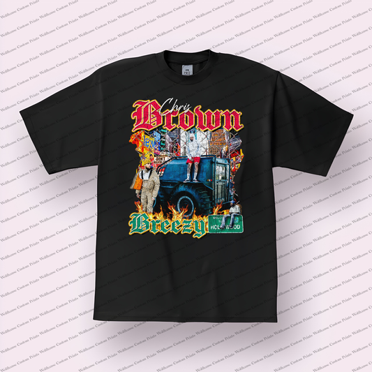 Chris Brown Distressed Graphic Tee