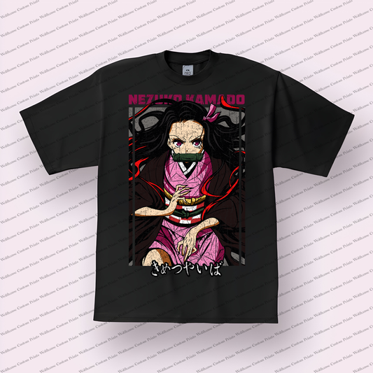 Demon Slayer Distressed Design Graphic Tee