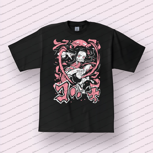 Demon Slayer Distressed Design Graphic Tee