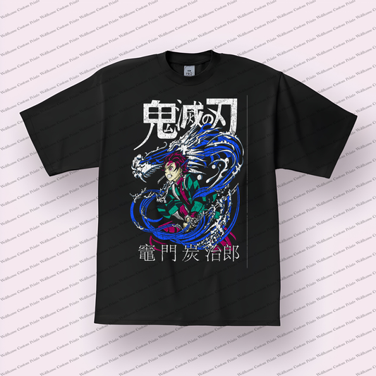 Demon Slayer Distressed Design Graphic Tee
