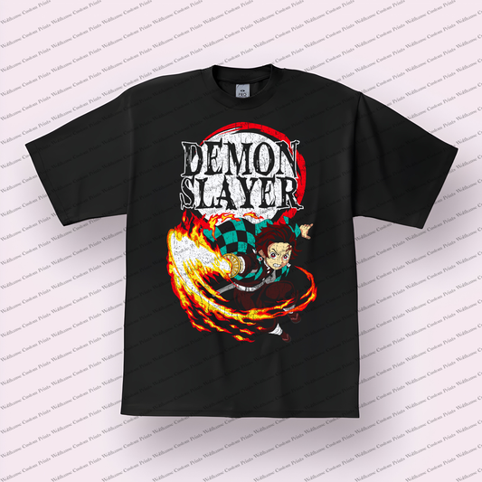 Demon Slayer Distressed Design Graphic Tee