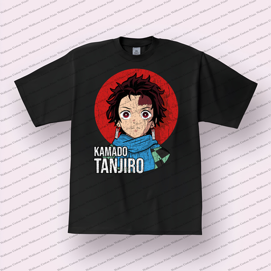 Demon Slayer Distressed Design Graphic Tee