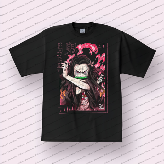 Demon Slayer Distressed Design Graphic Tee