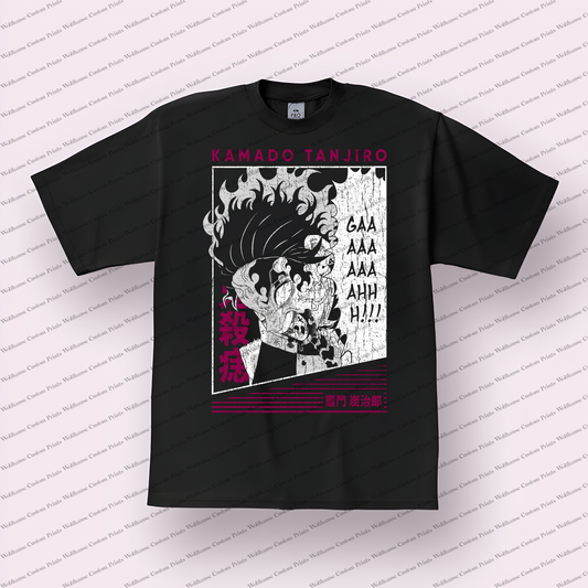 Demon Slayer Distressed Design Graphic Tee