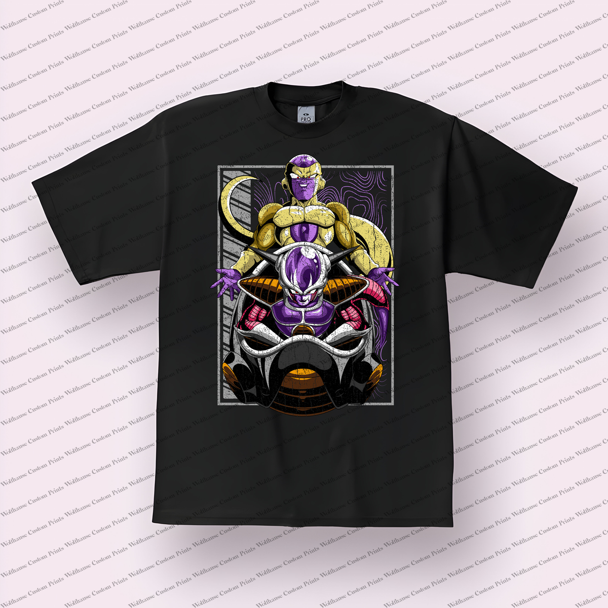 Frieza Final Form Throne Portrait Distressed Anime Graphic T-Shirt