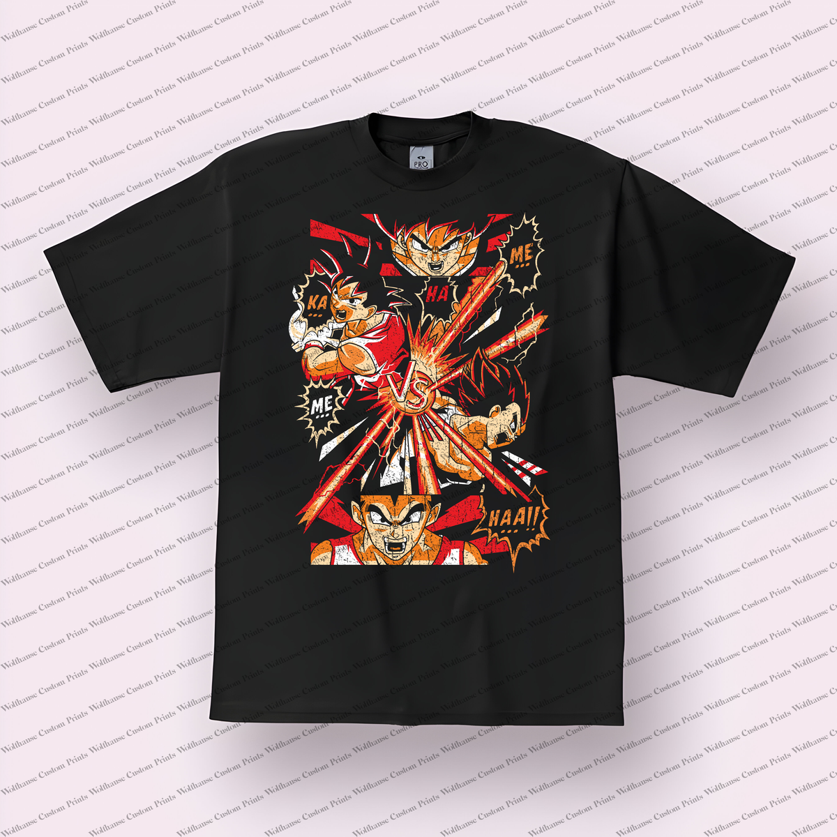Goku Kamehameha Comic Blast Distressed Anime Graphic T-Shirt