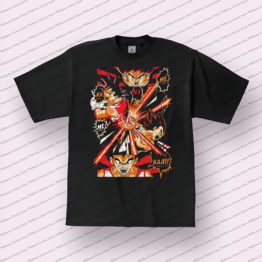 Goku Kamehameha Comic Blast Distressed Anime Graphic T-Shirt