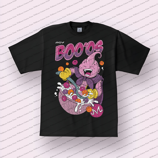 Majin Buu Cereal Box Parody Pink Distressed Anime Graphic T-Shirt