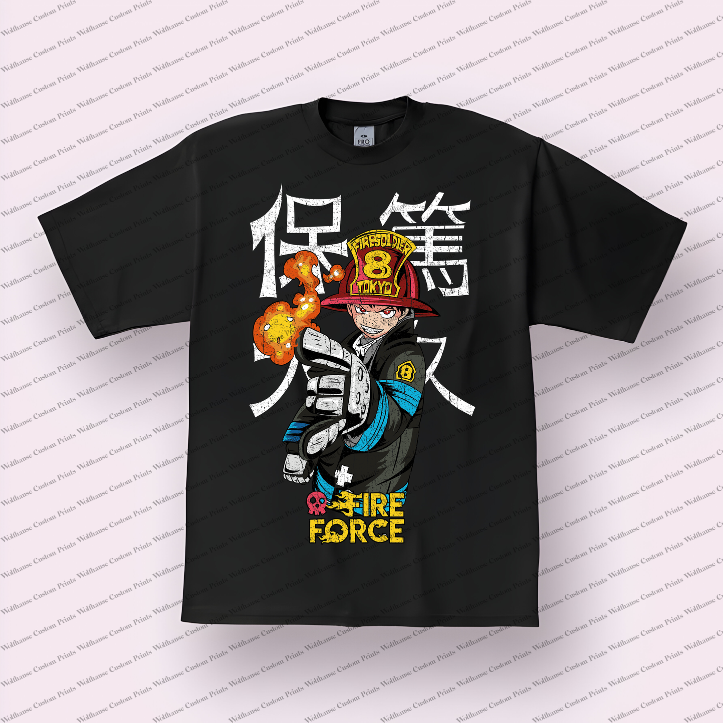 Fire Force Anime Distressed Design Graphic Tee