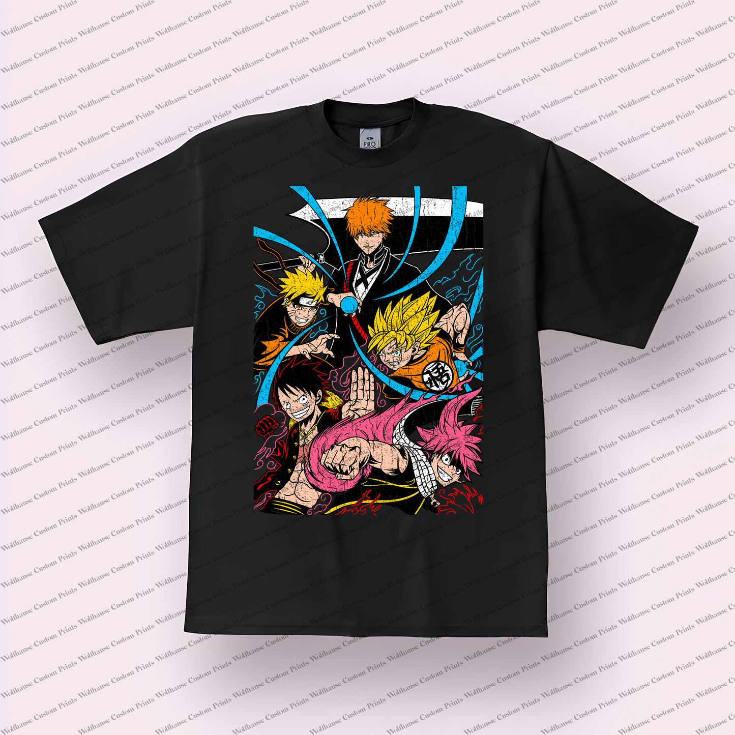 Anime Distressed Design Graphic Tee