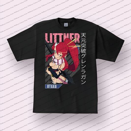 Gurren Lagann Distressed Design Graphic Tee