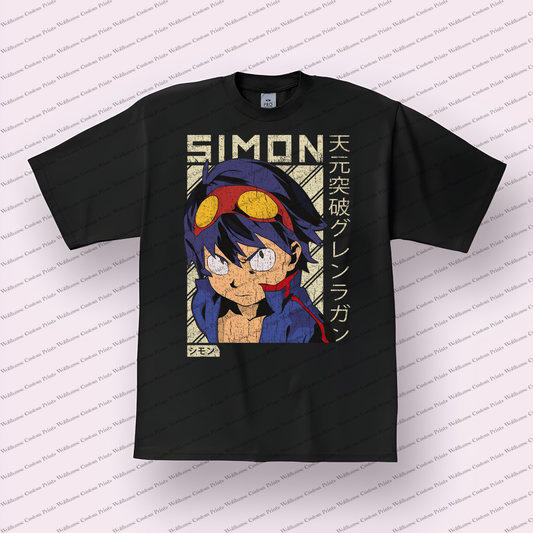 Gurren Lagann Distressed Design Graphic Tee