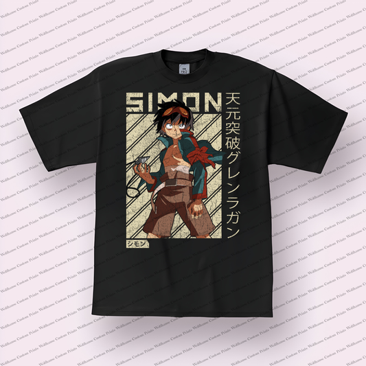 Gurren Lagann Distressed Design Graphic Tee