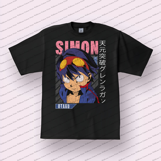 Gurren Lagann Distressed Design Graphic Tee