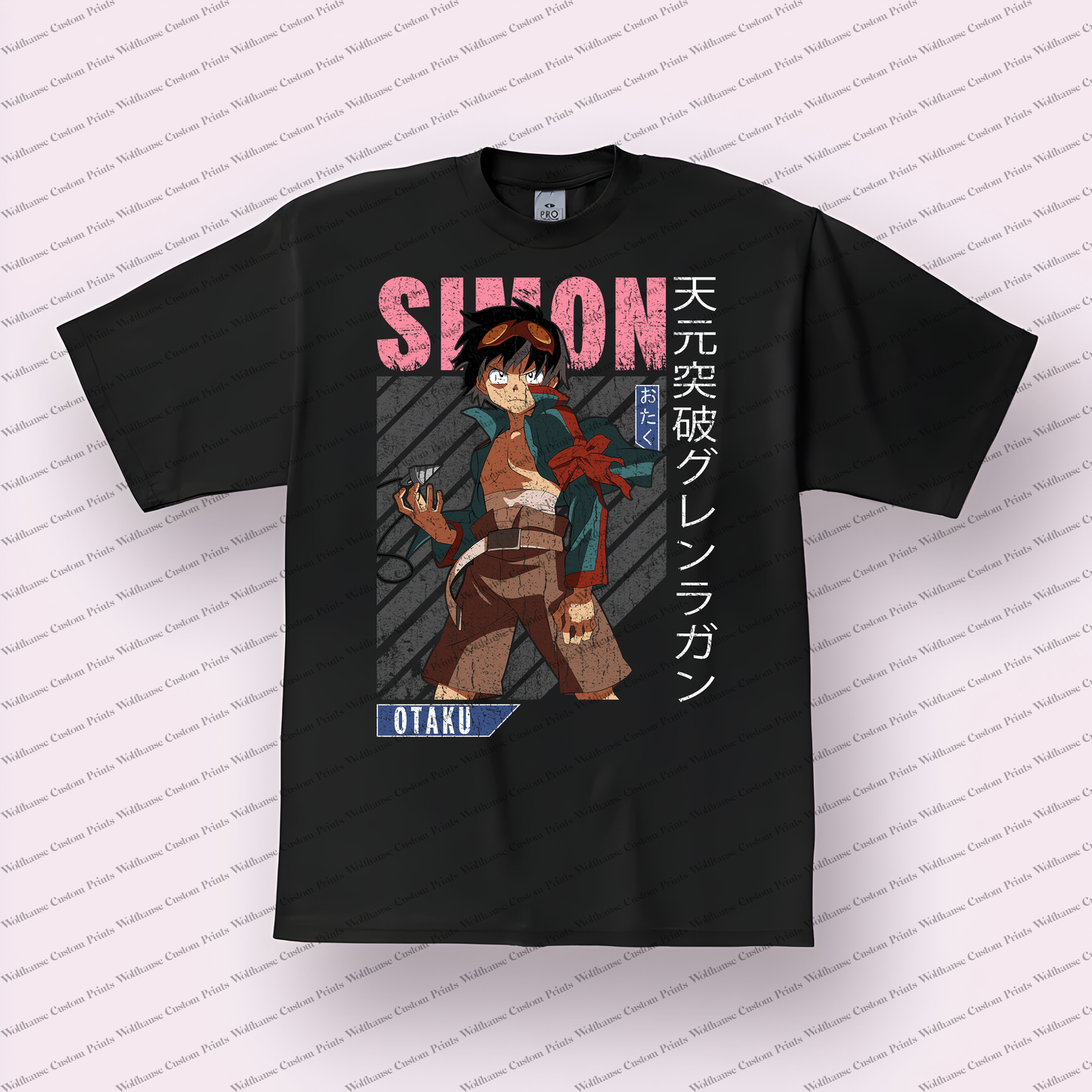 Gurren Lagann Distressed Design Graphic Tee