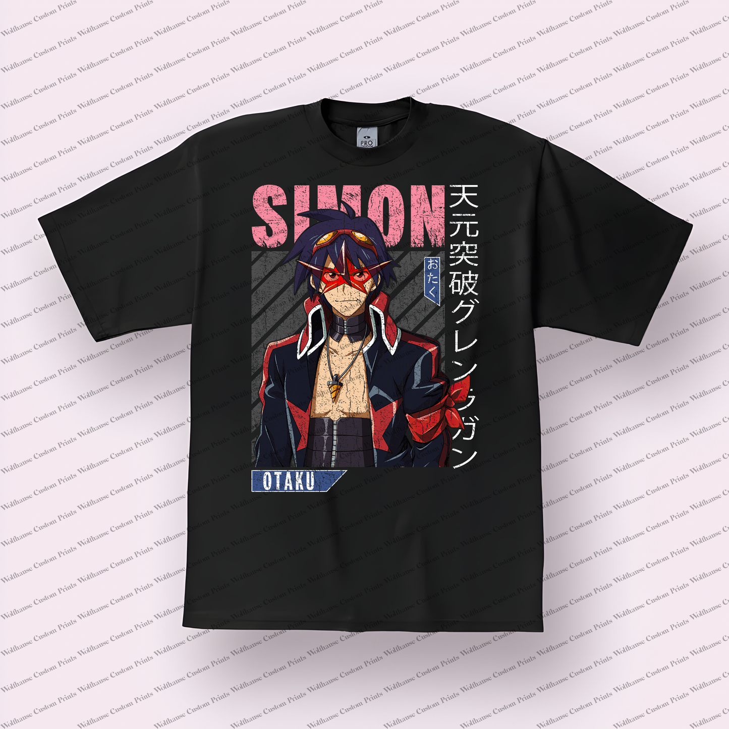 Gurren Lagann Distressed Design Graphic Tee