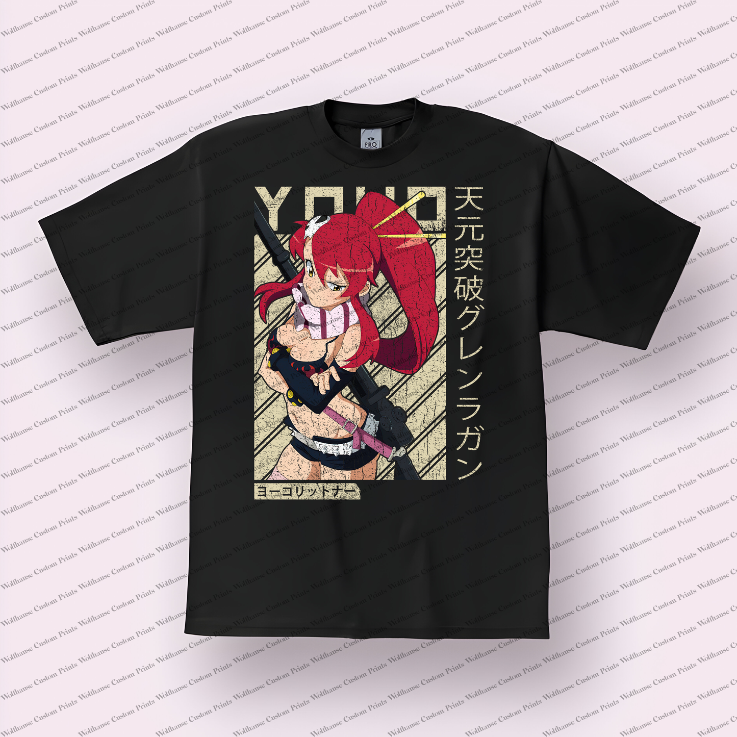 Gurren Lagann Distressed Design Graphic Tee