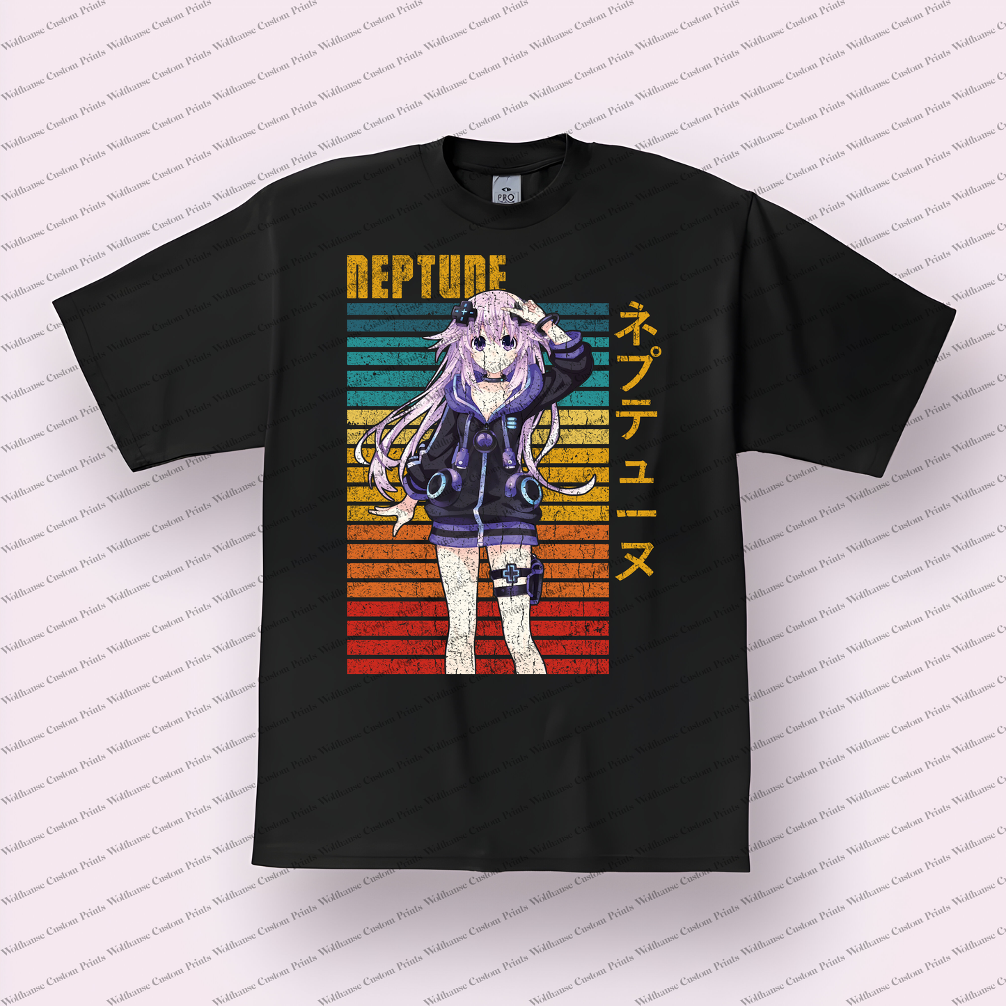 Hyperdimension Neptunia Distressed Design Graphic Tee