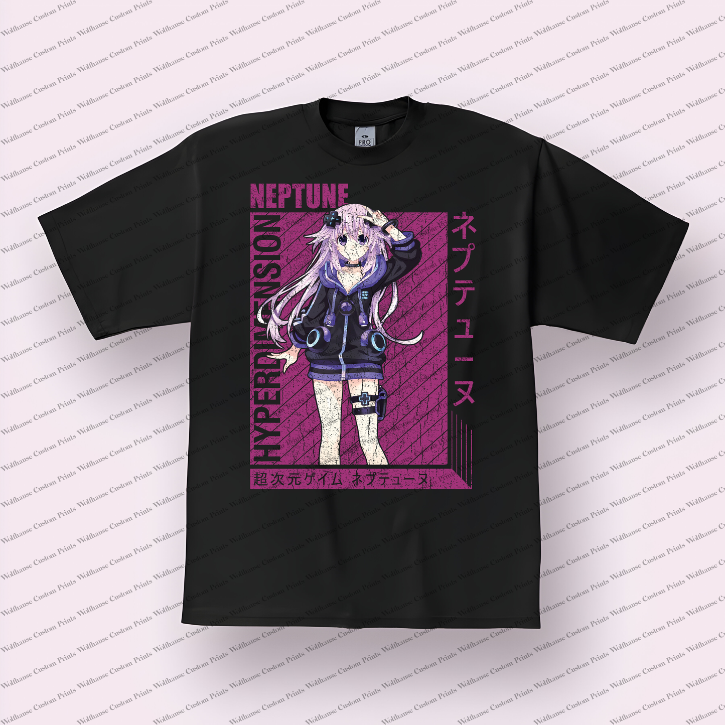 Hyperdimension Neptunia Distressed Design Graphic Tee
