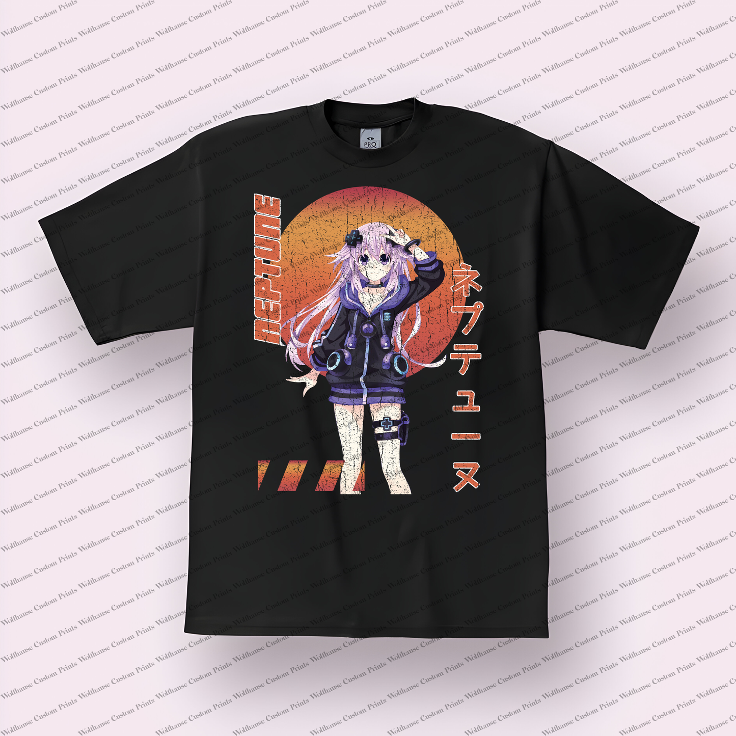Hyperdimension Neptunia Distressed Design Graphic Tee