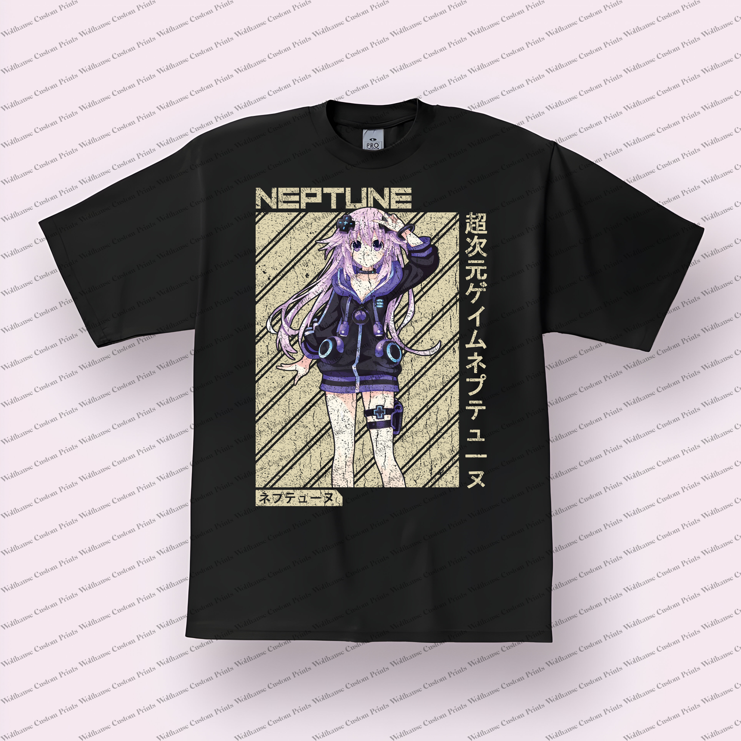 Hyperdimension Neptunia Distressed Design Graphic Tee