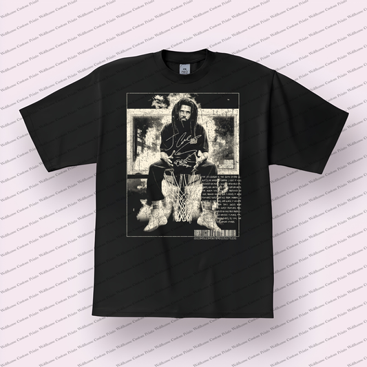 J Cole Distressed Graphic Tee